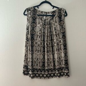 Calvin Klein Black and White Sleeveless Blouse